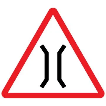 Narrow bridge traffic sign vector. Illustrazione stock