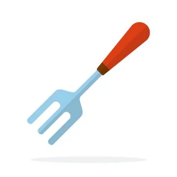 Narrow garden rake flat isolated Stock Illustration