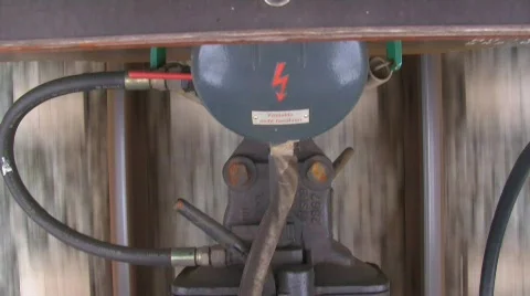 Narrow gauge train coupling 스톡 동영상 708005
