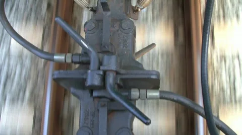 Narrow gauge train coupling Stock Footage 708014