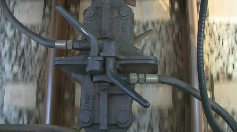 Narrow gauge train coupling (train stopping) Video stock 708032