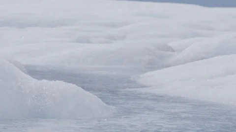 Narrow Ice Stream Cutting Through Greenland Ice Sheet Stock Footage 292941583