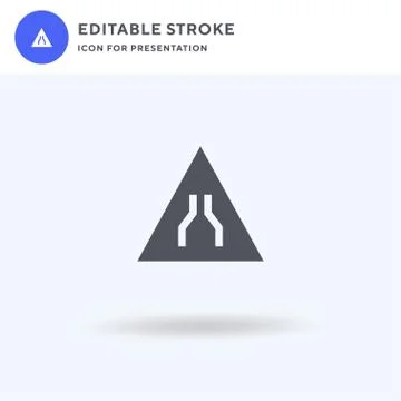 Narrow icon vector, filled flat sign, solid pictogram isolated on white, logo Illustrazione stock