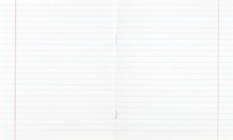 Narrow lined double-page spread with red margin Foto stock