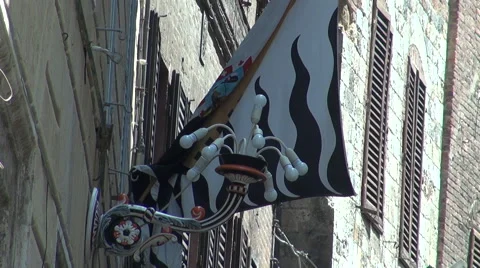 Narrow old streets in medieval Siena city, Tuscany Stock Footage 67563475