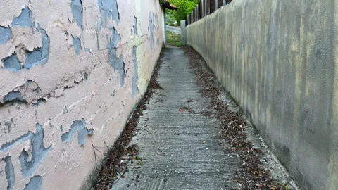The narrow passage between the two walls Stock Footage 243443600