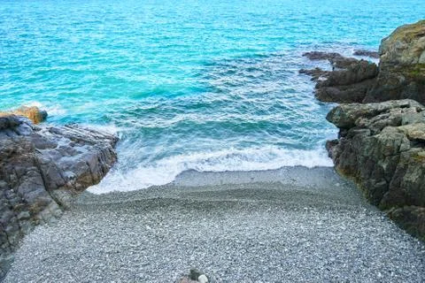 Narrow pebble beach Stock Photos