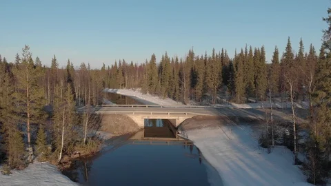 Narrow river under the road bridge Video stock 106669603