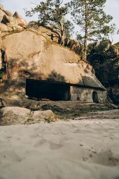 Narrow Rock Passage Through Forest Canyon - 10 Stock Photos