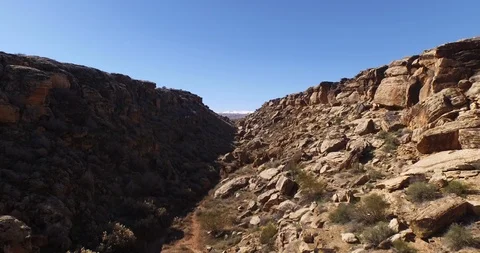 Narrow rocky area between two mountains Stock Footage 103827531