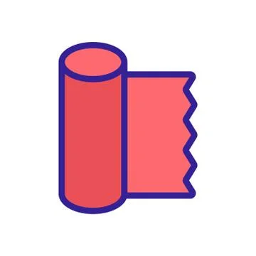 Narrow roll icon vector outline illustration Stock Illustration