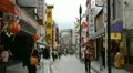 Narrow Shopping Street Chinatown Yokohama Busy City Rush Hour People Walk Visit HD Footage