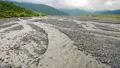 Narrow streams of river quickly running through green valley, Caucasus nature HD Footage