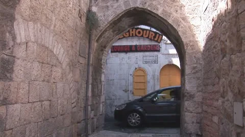 Narrow street in Jerusalem Stock Footage 8911682