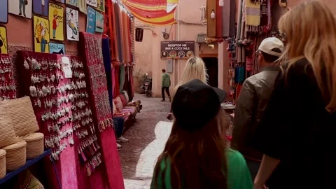 Narrow street of marrakech Stock Footage 238627601