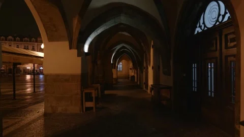 Narrow street at night Stock Footage 147462065