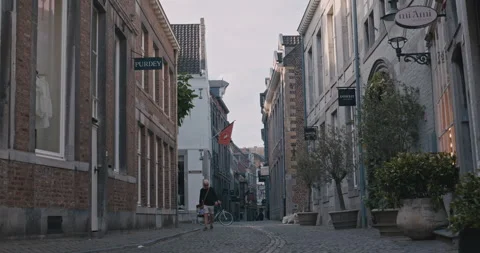 Narrow Street Scene 8K Stock-Footage 343753025