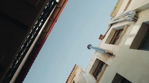 Narrow street view from below. Stock Footage 194251082
