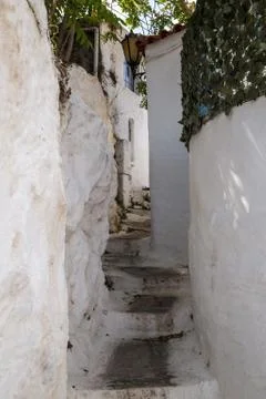 Narrow streets in the centre of Athens Stock Photos