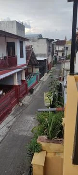 Narrow streets in a city in East Java Fotos Stock