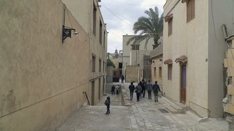 Narrow streets of Coptic Cairo, Egypt Stock Footage 127448779