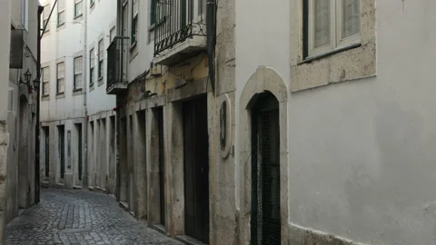 Narrow streets of Lisbon Stock Footage 133578519