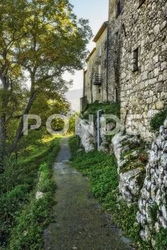 Narrow streets in the old village France Stock Photos