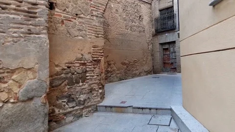 Narrow streets of Toledo Stock Footage 128371926