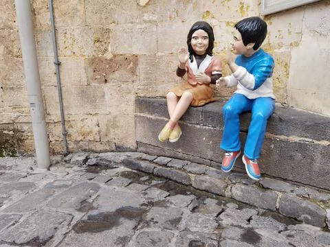 The narrow streets of was suitable as a hide-and-seek game for children Stock Photos