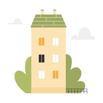 Narrow tiny countryside house Stock Illustration