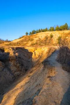 A narrow trodden path on the mountain. Stock Photos