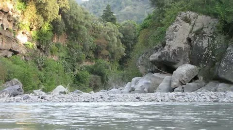 Narrow Valley with River Stock-Footage 11238452