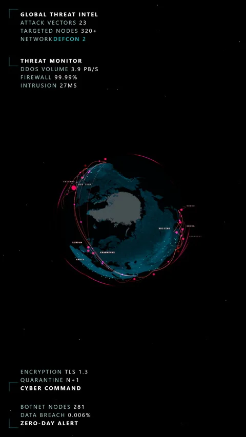 Narrow zenithal look down at a vertical cyber-security, Vertical 9:16 4K Stock Footage 339093340