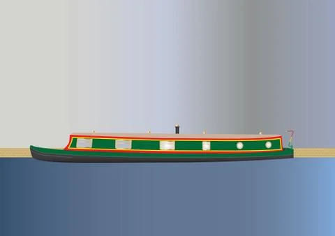 Narrowboat Illustrazione stock