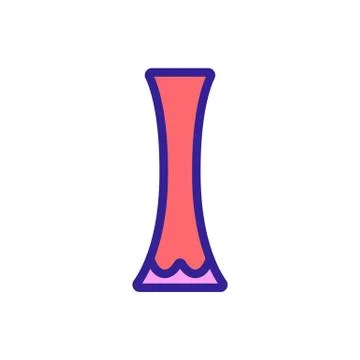 Narrowed flower vase icon vector outline illustration Illustration