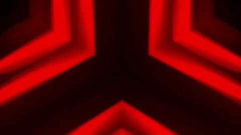 Narrowing of the red rings. Pulsing Red And Orange Abstract Light rings Pattern Stock Footage 236234522