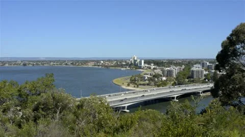 Narrows Bridge in Perth, Australia Stock Footage