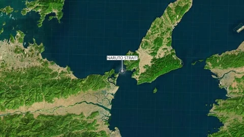 Naruto Strait Map Animation Stock Footage 337791655
