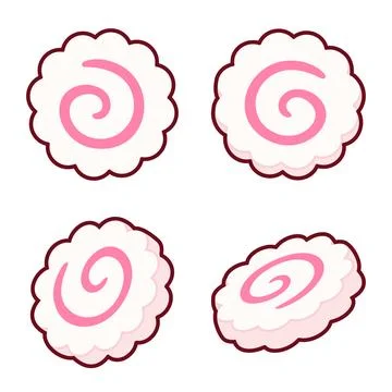 Narutomaki pieces set Stock Illustration