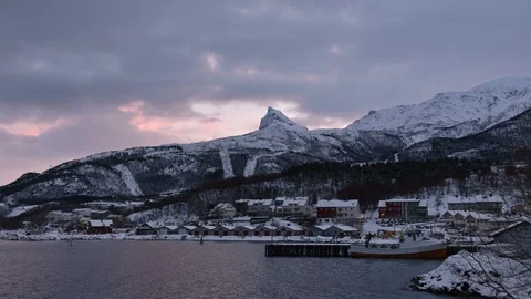 Narvik city 4K time lapse - Nordland , Norway Stock Footage 86619481