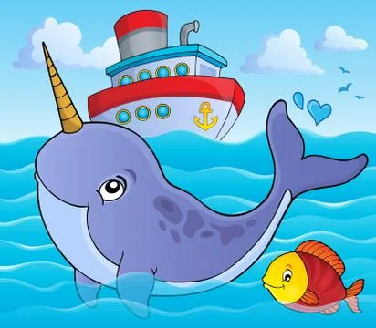 Narwhale theme image Stock Illustration