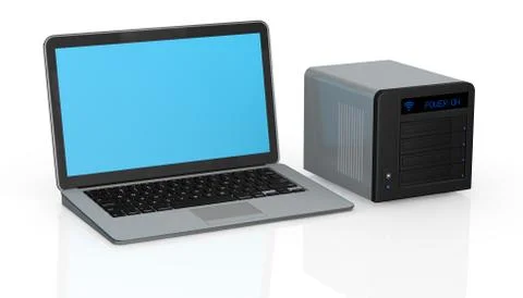 Nas and laptop Illustrazione stock