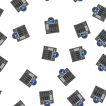 Nas data recovery vector seamless pattern Illustrazione stock