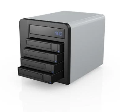 Nas with four disks Illustrazione stock