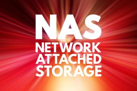 NAS - Network Attached Storage acronym, technology concept background Stock Illustration