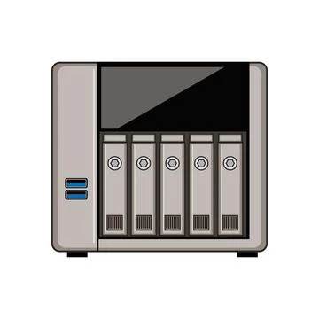 Nas server illustrating data storage and networking concept Stock Illustration