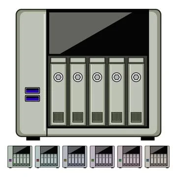 Nas server illustrating data storage and networking concept イラスト素材