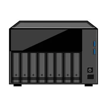 Nas server managing network data storage system Stock Illustration