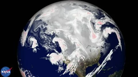 A NASA Center for Climate Simulation supercomputer model that shows the fl... Stock Photos