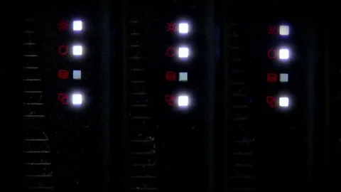 NASA computer arrays at huge data center. Stock Footage 74829041